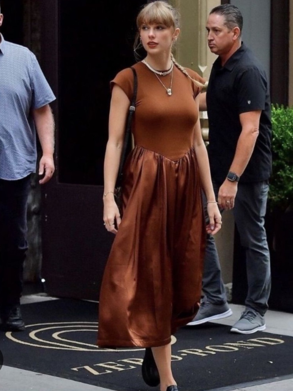 Taylor Swift Patchwork Cap Sleeve Maxi Dress